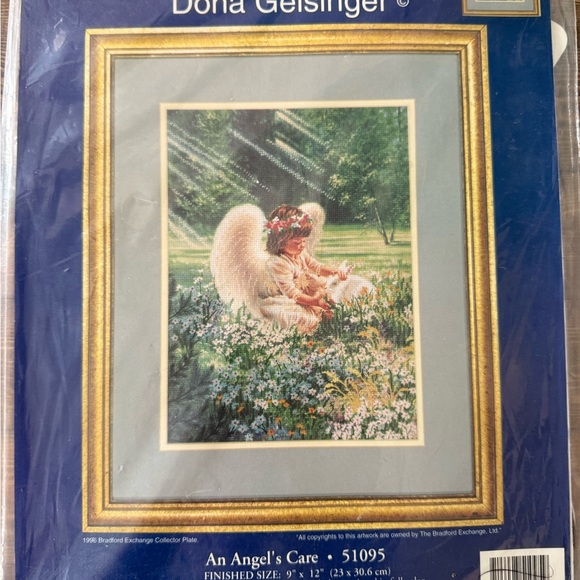 Vintage Retired Dona Gelsinger An Angel's Care 51095 Cross Stitch Kit - Picture 1 of 3